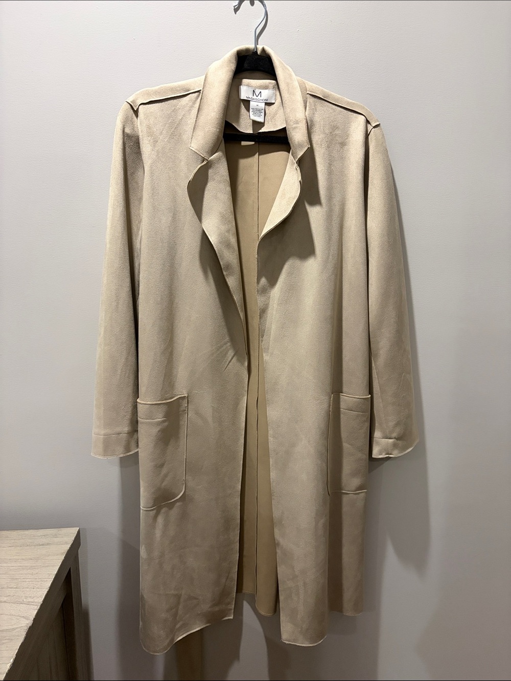 Magaschoni Beige Open-Front Trench Coat